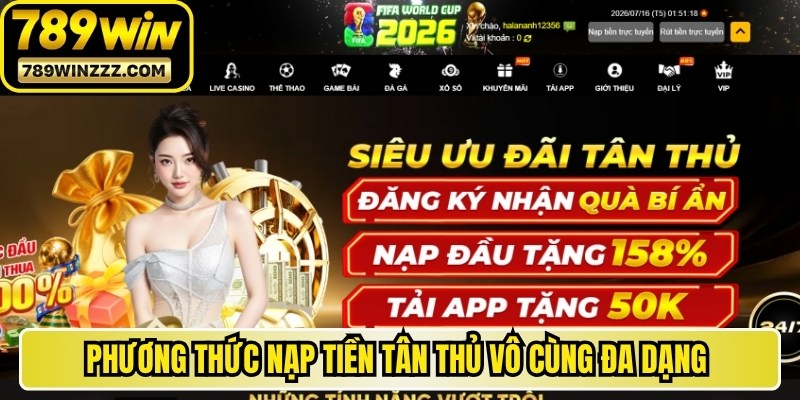 Phương thức nạp tiền tân thủ vô cùng đa dạng cho người chơi